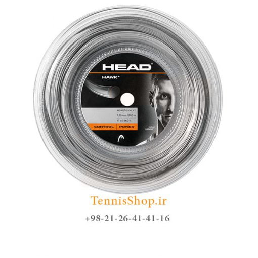 زه رول تنیس هد سری Hawk مدل 1.25 رنگ خاکستری