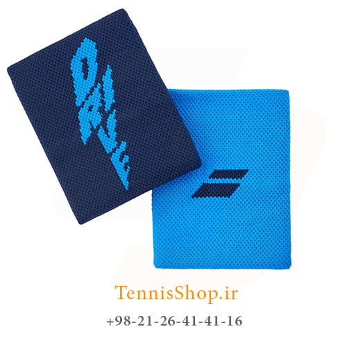 مچ بند تنیس بابولات سری Logo jumbo مدل 2 عددی رنگ آبی سرمه ای (1)