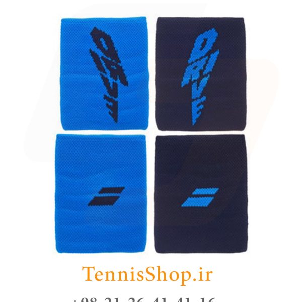 مچ بند تنیس بابولات سری Logo jumbo مدل 2 عددی رنگ آبی سرمه ای (2)
