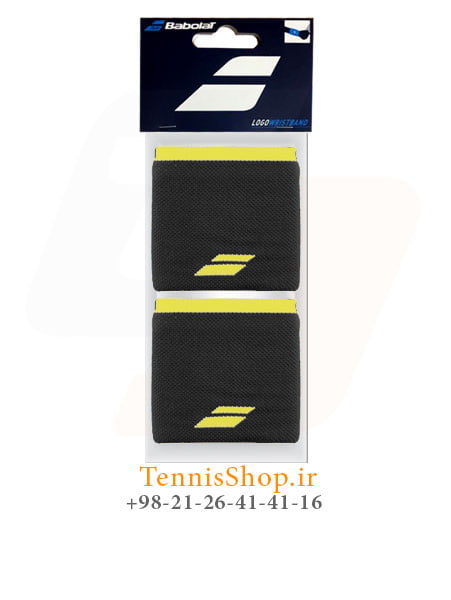 مچ بند تنیس بابولات سری Logo مدل 2 عددی رنگ مشکی زرد (1)