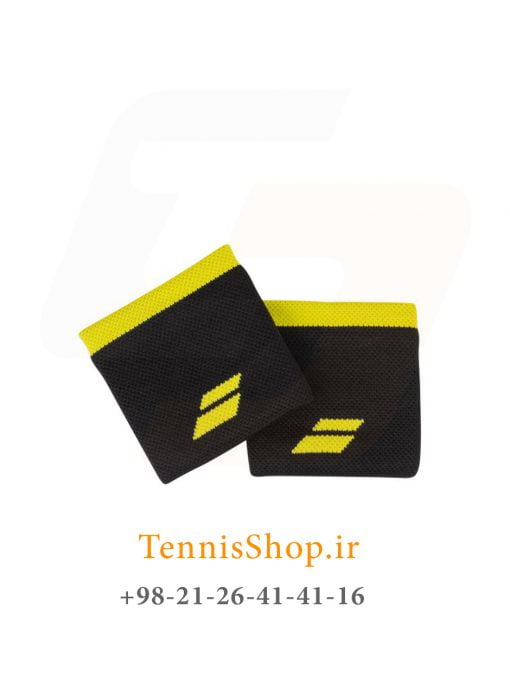 مچ بند تنیس بابولات سری Logo مدل 2 عددی رنگ مشکی زرد (2)