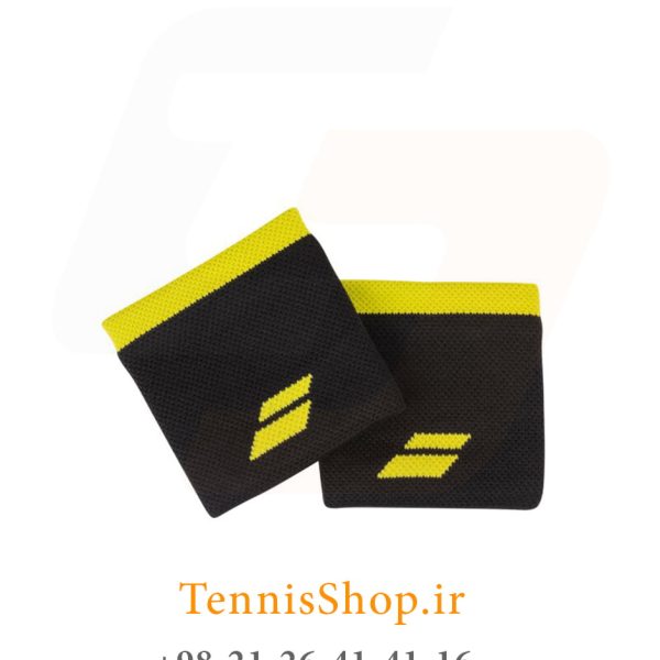 مچ بند تنیس بابولات سری Logo مدل 2 عددی رنگ مشکی زرد (2)