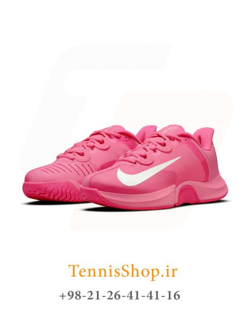 کفش تنیس نایک سری GP Turbo تکنولوژی AIR ZOOM رنگ صورتی (2)