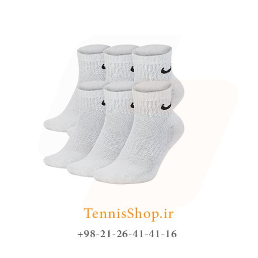 جوراب تنیس نایک سری Everyday Coushioned مدل 6 جفتی رنگ سفید (1)
