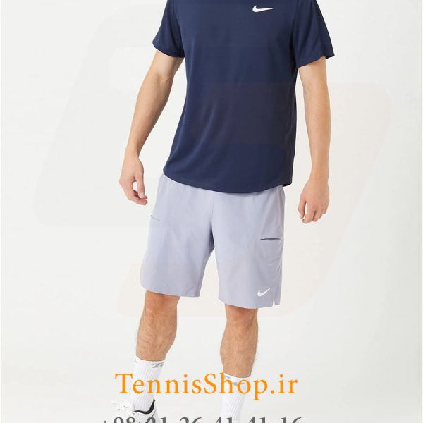 شلوارک تنیس مردانه نایک مدل Court Advantage رنگ طوسی (4)