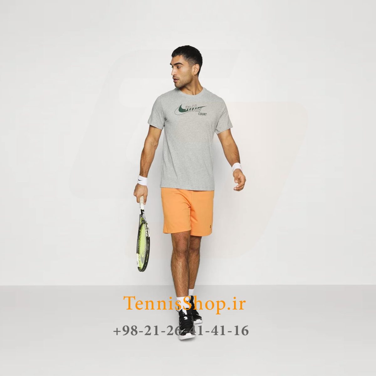 تیشرت تنیس مردانه نایک مدل Court Dri-Fit Swoosh Tee رنگ طوسی