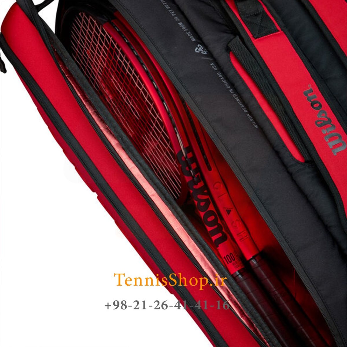 ساک تنیس ویلسون سری Super Tour مدل 15 راکته CLASH رنگ قرمز