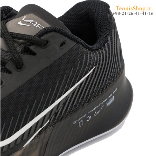 کفش تنیس نایک سری VAPOR 11 تکنولوژی AIR ZOOM رنگ مشکی سفید زنانه CLAY