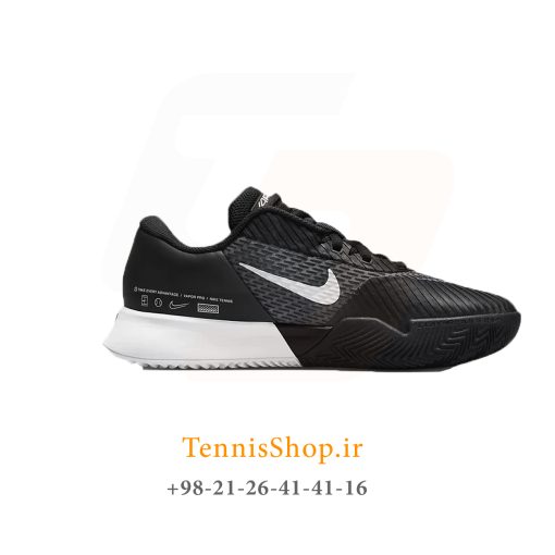 کفش تنیس نایک سری VAPOR PRO 2 تکنولوژی AIR ZOOM رنگ مشکی سفید CLAY