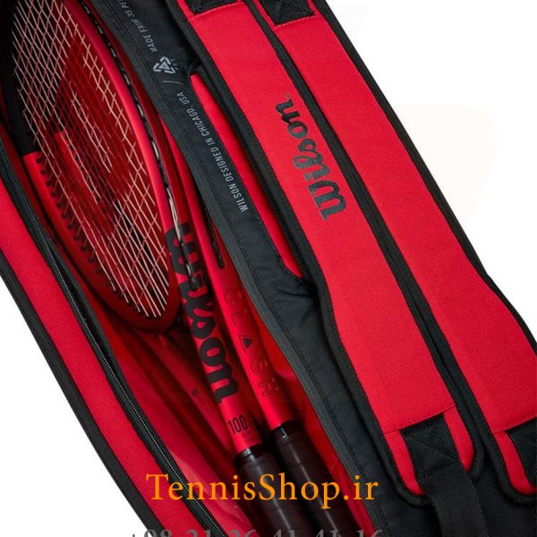 ساک تنیس ویلسون سری Super Tour مدل 6 راکته CLASH رنگ قرمز