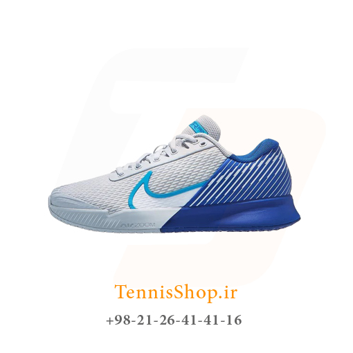 کفش تنیس نایک سری VAPOR PRO 2 تکنولوژی AIR ZOOM رنگ آبی سفید مردانه CLAY