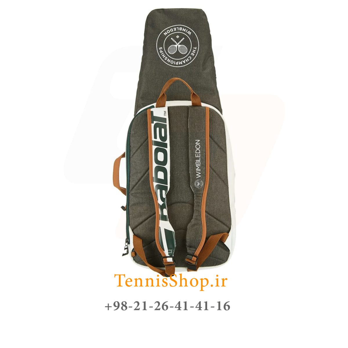 کوله پشتی تنیس بابولات سری PURE WIMBLEDON رنگ سفید قهوه ای (3) کوله پشتی تنیس بابولات سری PURE WIMBLEDON رنگ سفید قهوه ای