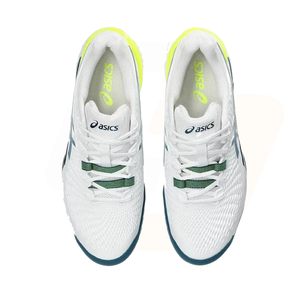 کفش تنیس اسیکس سری 9 GEL RESOLUTION رنگ سفید-سبز (3)