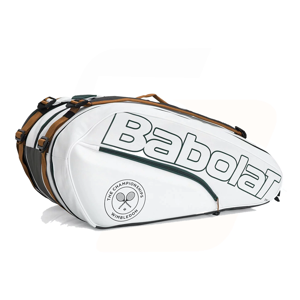 ساک تنیس بابولات سری Pure WIMBLEDON مدل 12 راکته رنگ سفید-زیتونی (1)