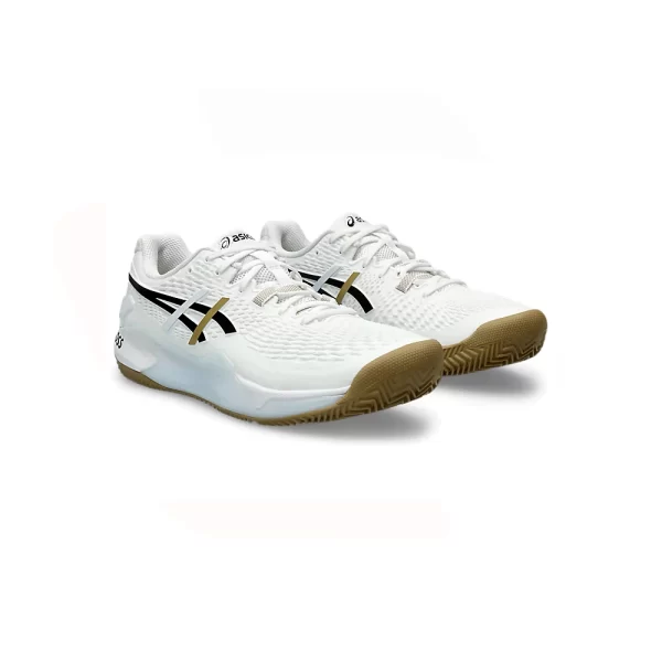 کفش تنیس اسیکس سری 9 GEL RESOLUTION رنگ سفید-مشکی CLAY