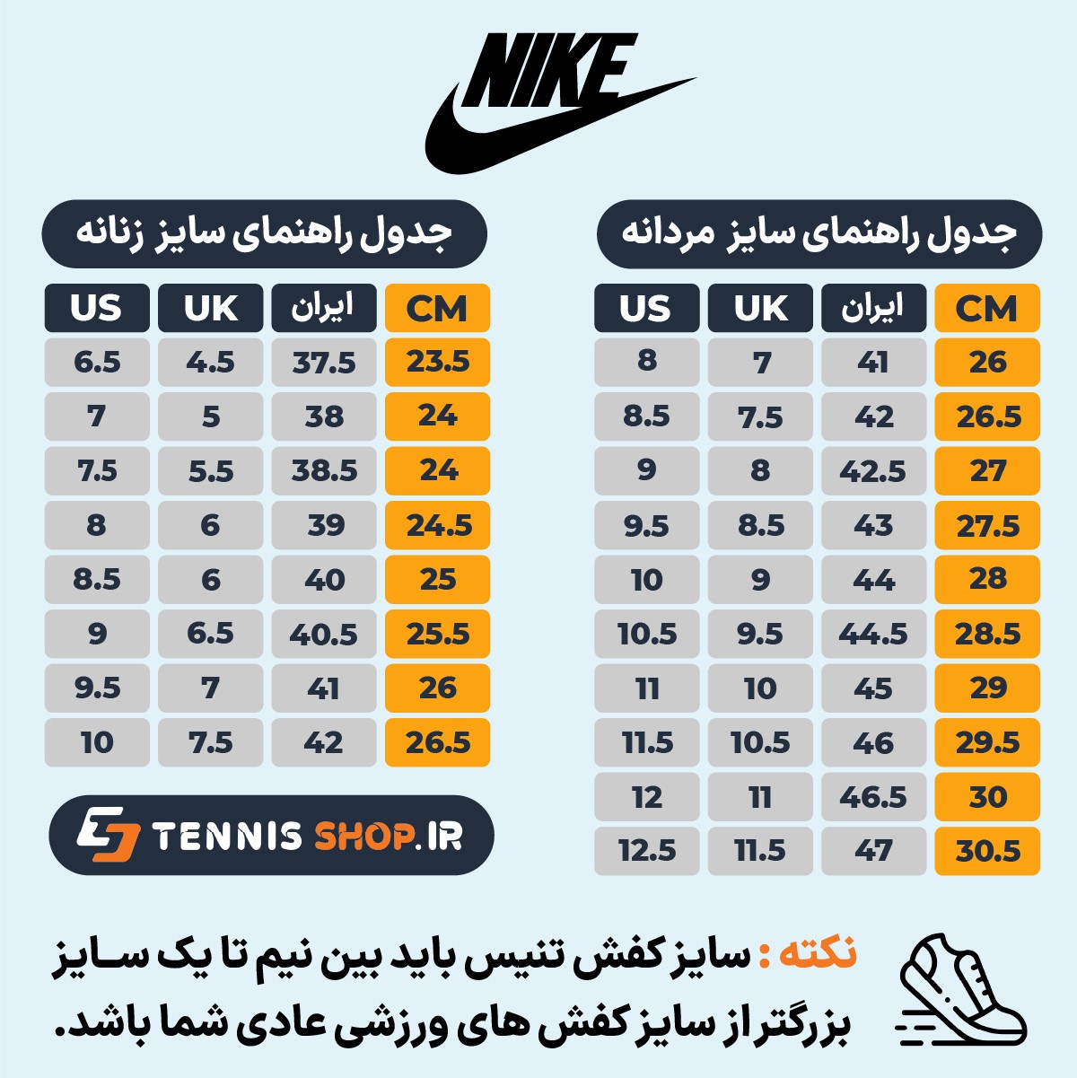 nike_size guid_shoes